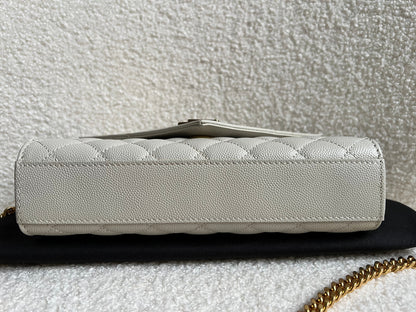 Yves Saint Laurent (YSL) Blanc Vintage Small Envelope Bag