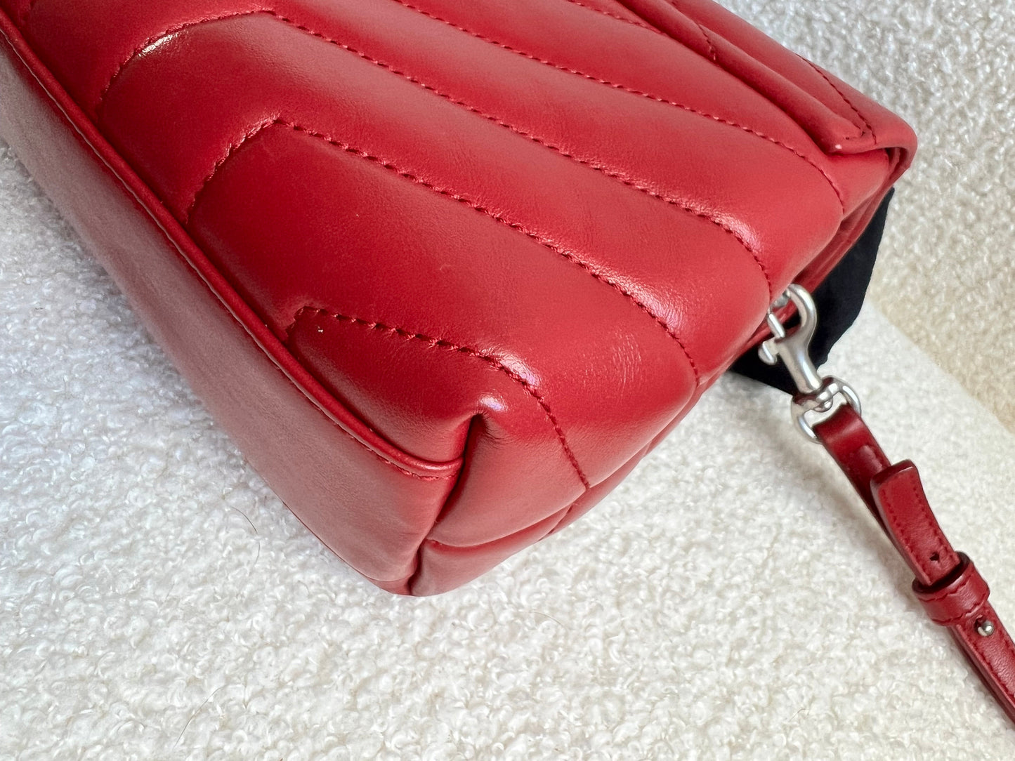 Yves Saint Laurent (YSL) Red Toy Lou Lou with Silver Hardware