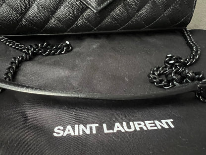 Yves Saint Laurent (YSL) Black on Black Small Envelope Bag