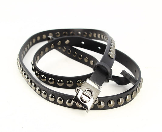 Diorpolytechnique Black Calfskin Studded Belt