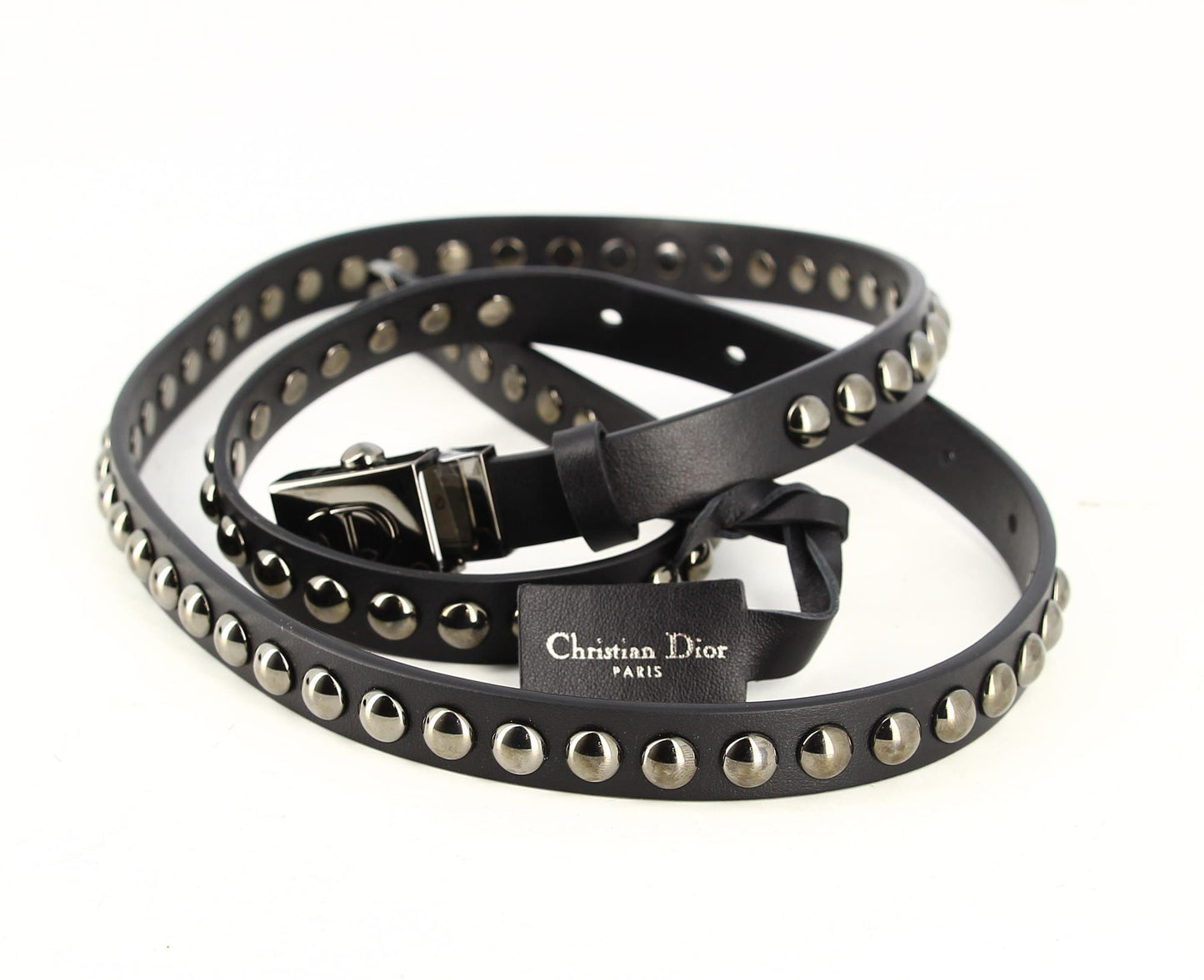 Diorpolytechnique Black Calfskin Studded Belt