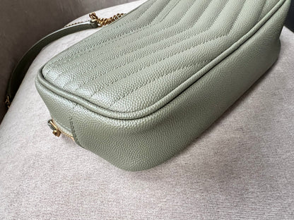 Yves Saint Laurent (YSL) Sage Green Mini Lou Camera Bag