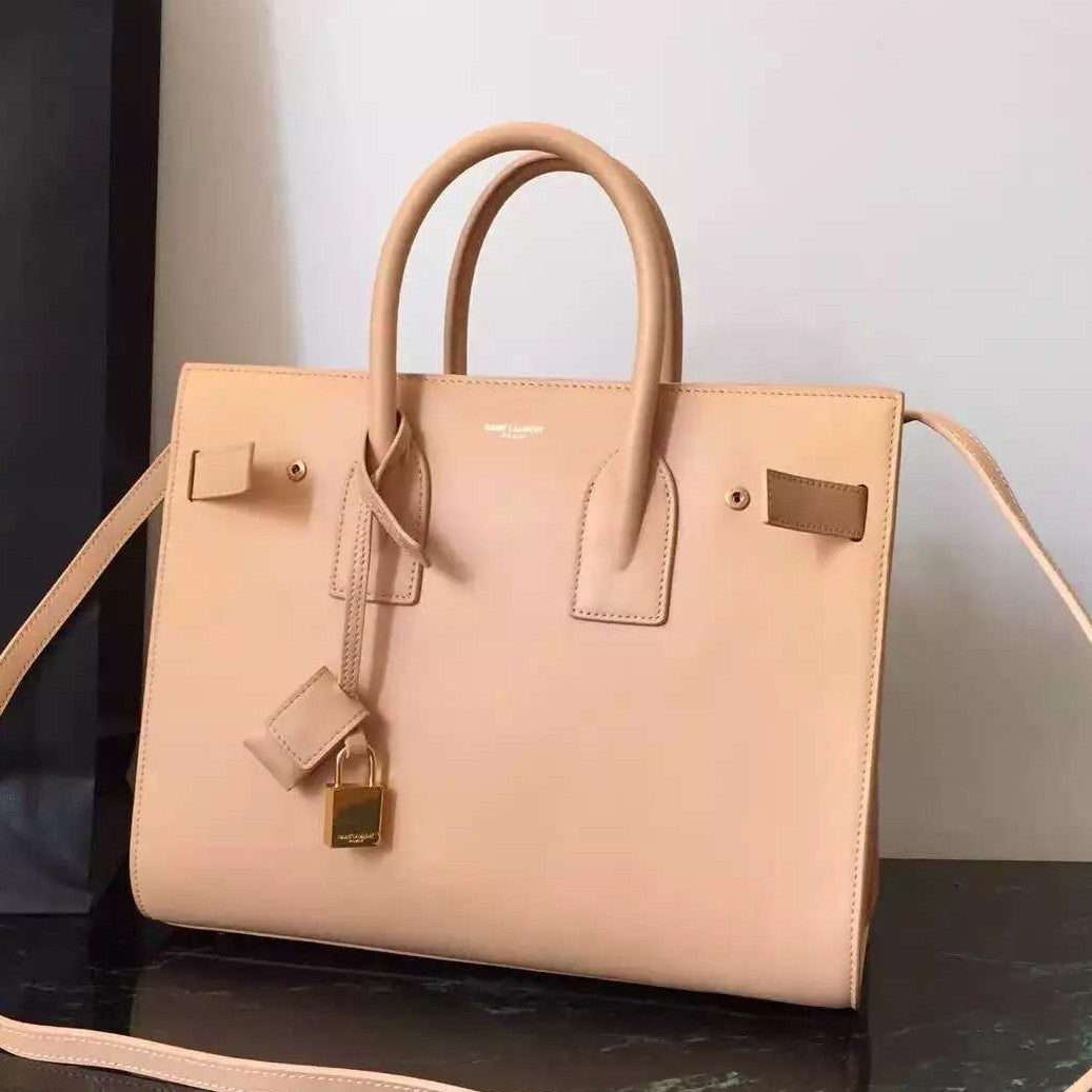 Yves Saint Laurent Small Sac De Jour Bag In Beige Leather