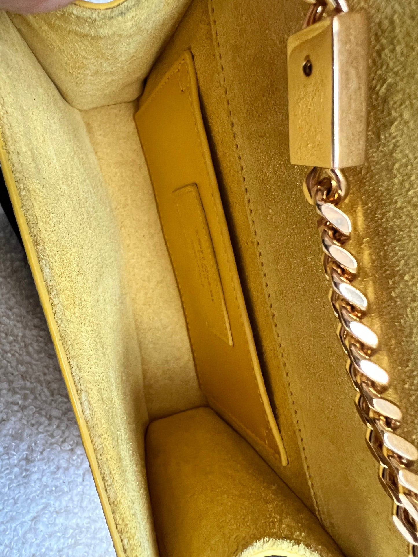 Yves Saint Laurent (YSL) Small Kate Yellow Patent with Gold Hardware