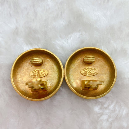 Chanel Vintage Double C Gold Earrings