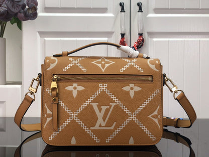 Louis Vuitton Pochette Metis Monogram Empreinte Arizona Brown For Spring,  Shoulder And Crossbody Bags