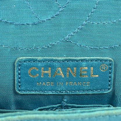 CHANEL - Reissue Small 2.55 Satin Crocodile Stitch - Turquoise / Gold Crossbody