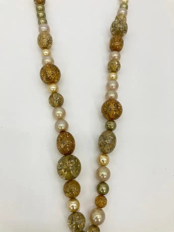 Chanel Vintage Rhinestone Beaded Pearl Necklace