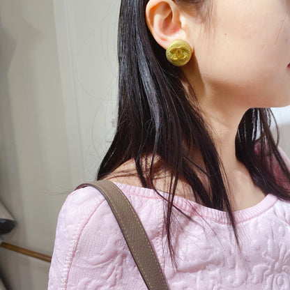 Chanel Vintage Double C Gold Earrings