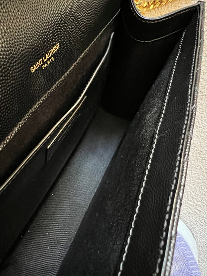 Yves Saint Laurent (YSL) Black Medium Envelope Bag