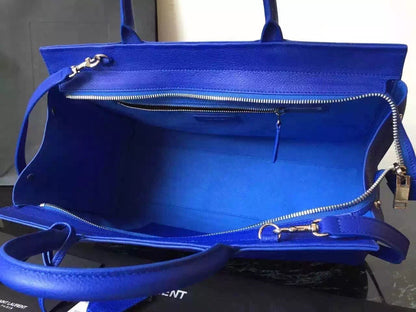 Yves Saint Laurent Medium Rive Gauche Bag In Blue Leather