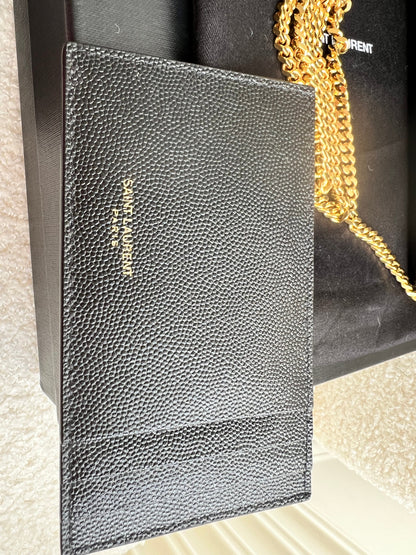 Yves Saint Laurent (YSL) Black Uptown Chain Wallet