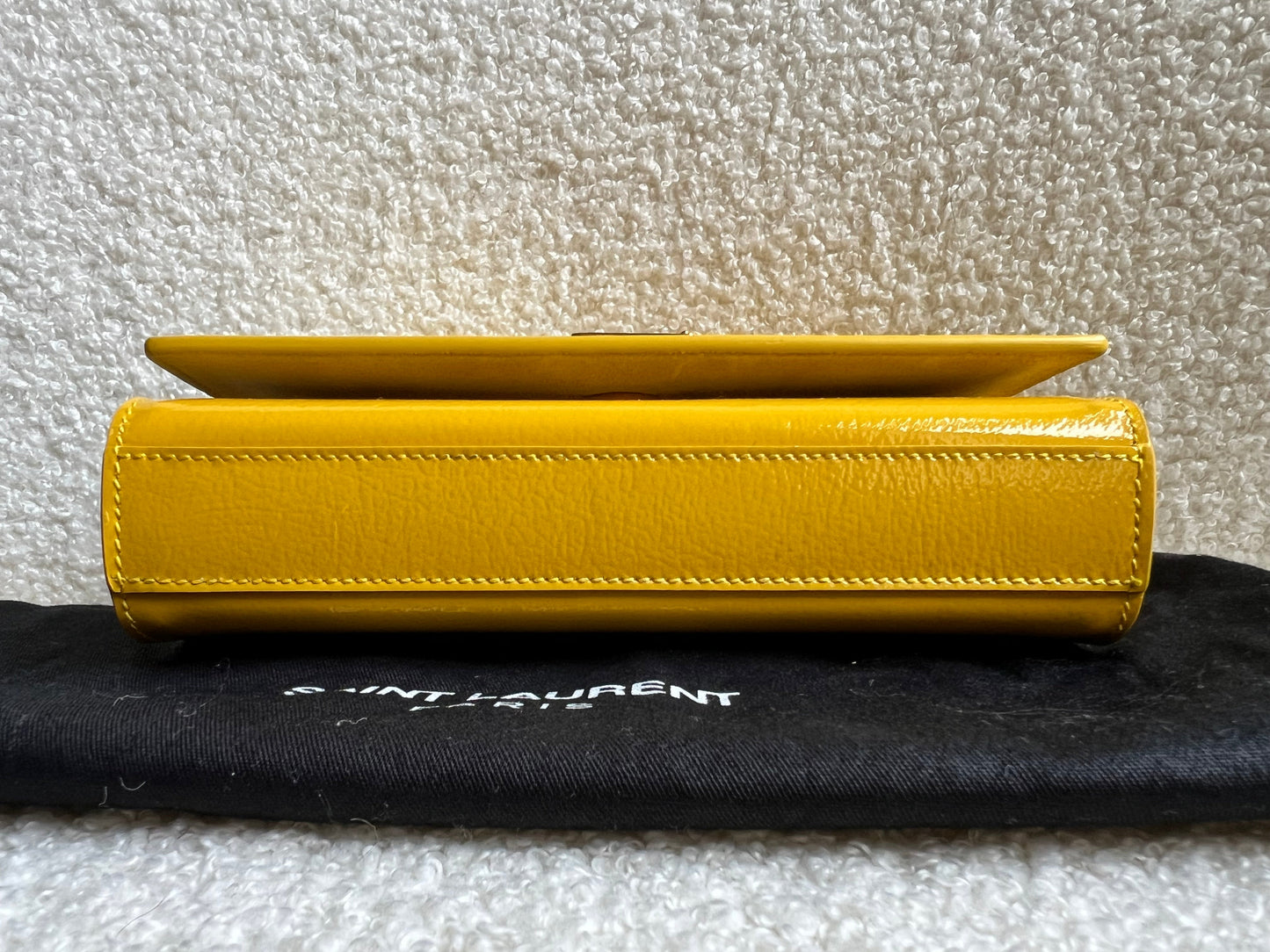 Yves Saint Laurent (YSL) Small Kate Yellow Patent with Gold Hardware