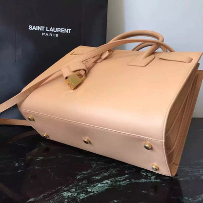 Yves Saint Laurent Small Sac De Jour Bag In Beige Leather