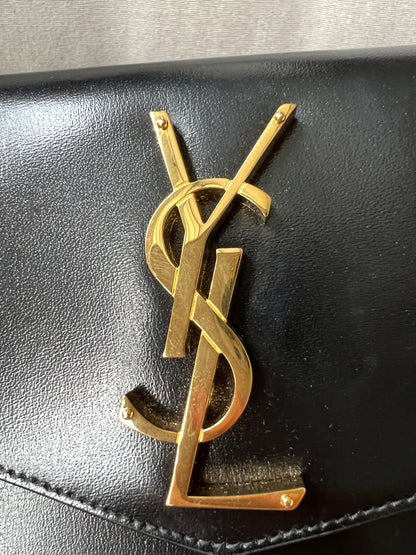 Yves Saint Laurent (YSL) Black Uptown Pouch Clutch