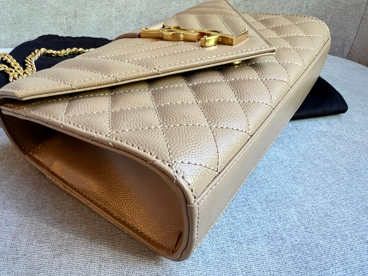 Yves Saint Laurent (YSL) Beige Small Envelope Bag