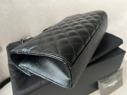 Yves Saint Laurent (YSL) Black on Black Small Envelope Bag