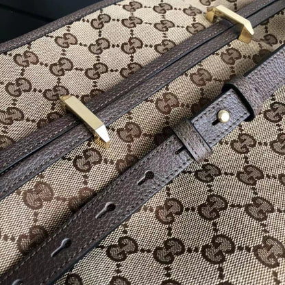 203546 Gucci Canvas Jockey Medium Tote