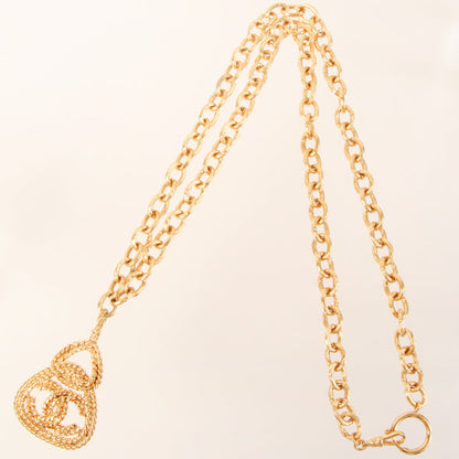 CHANEL 1993 Made Triangle Cc Mark Plate Necklace