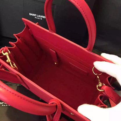 Yves Saint Laurent Nano Sac De Jour Bag In Red Leather