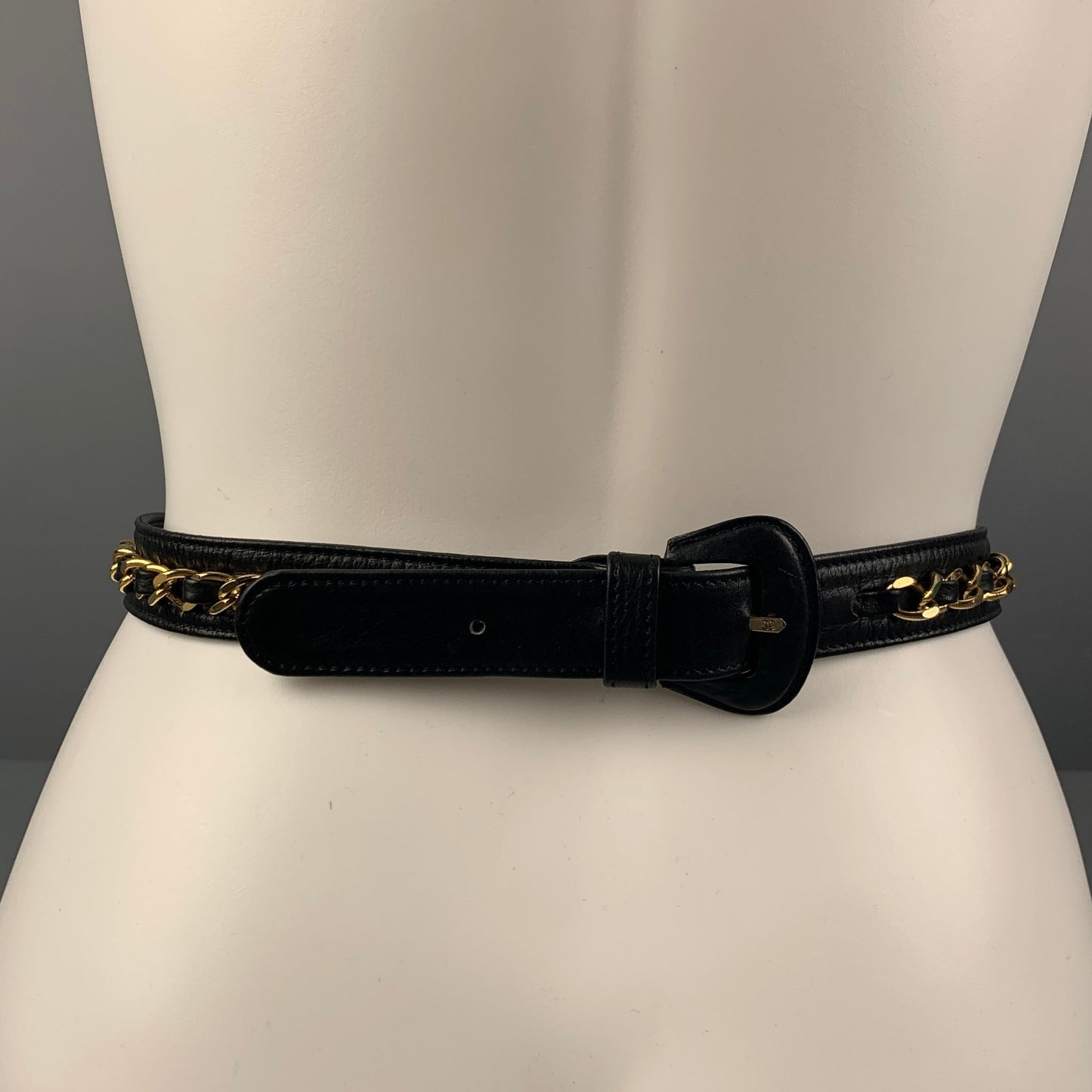 Vintage 80's CHANEL Waist Size XS Black Quilted Leather Belt-Bag