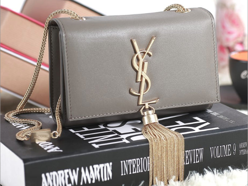 Yves Saint Laurent Mini Monogramme Bag In Original Leather Khaki