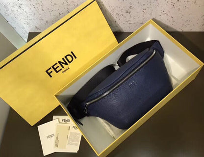 Fendi Belt Bag In Blue Romano Leather