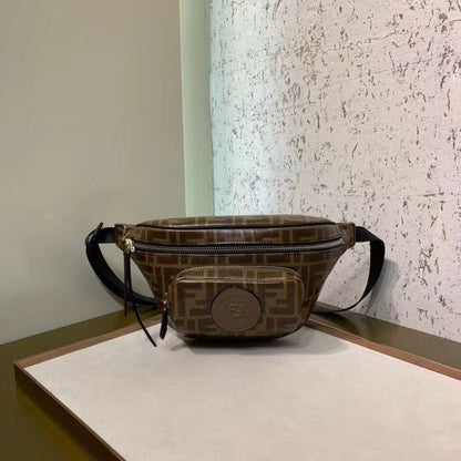 Fendi Belt Bag In Glazed Fabric With FF Motif