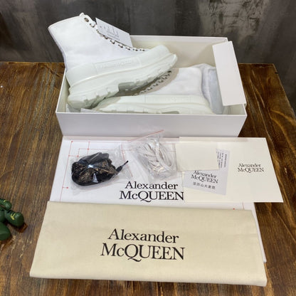 Alexander McQueen Tread Slick Boot Cotton White