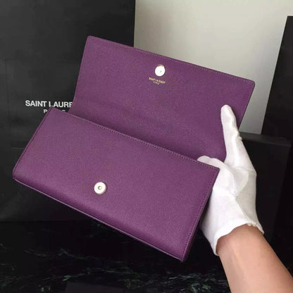 Yves Saint Laurent Purple Classic Monogramme Clutch