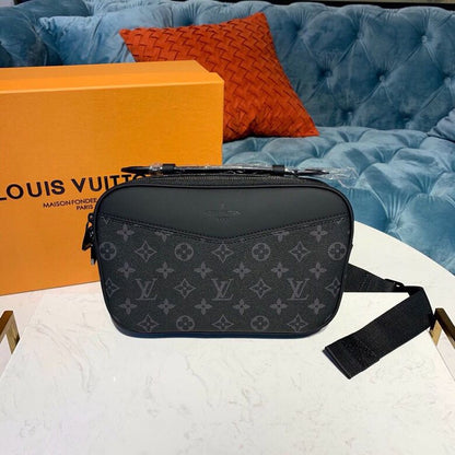 Louis Vuitton Bumbag Monogram Eclipse Canvas For Men, Belt Bags