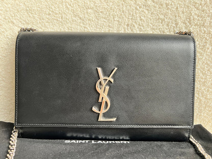 Yves Saint Laurent (YSL) Black Medium Kate with Silver Hardware