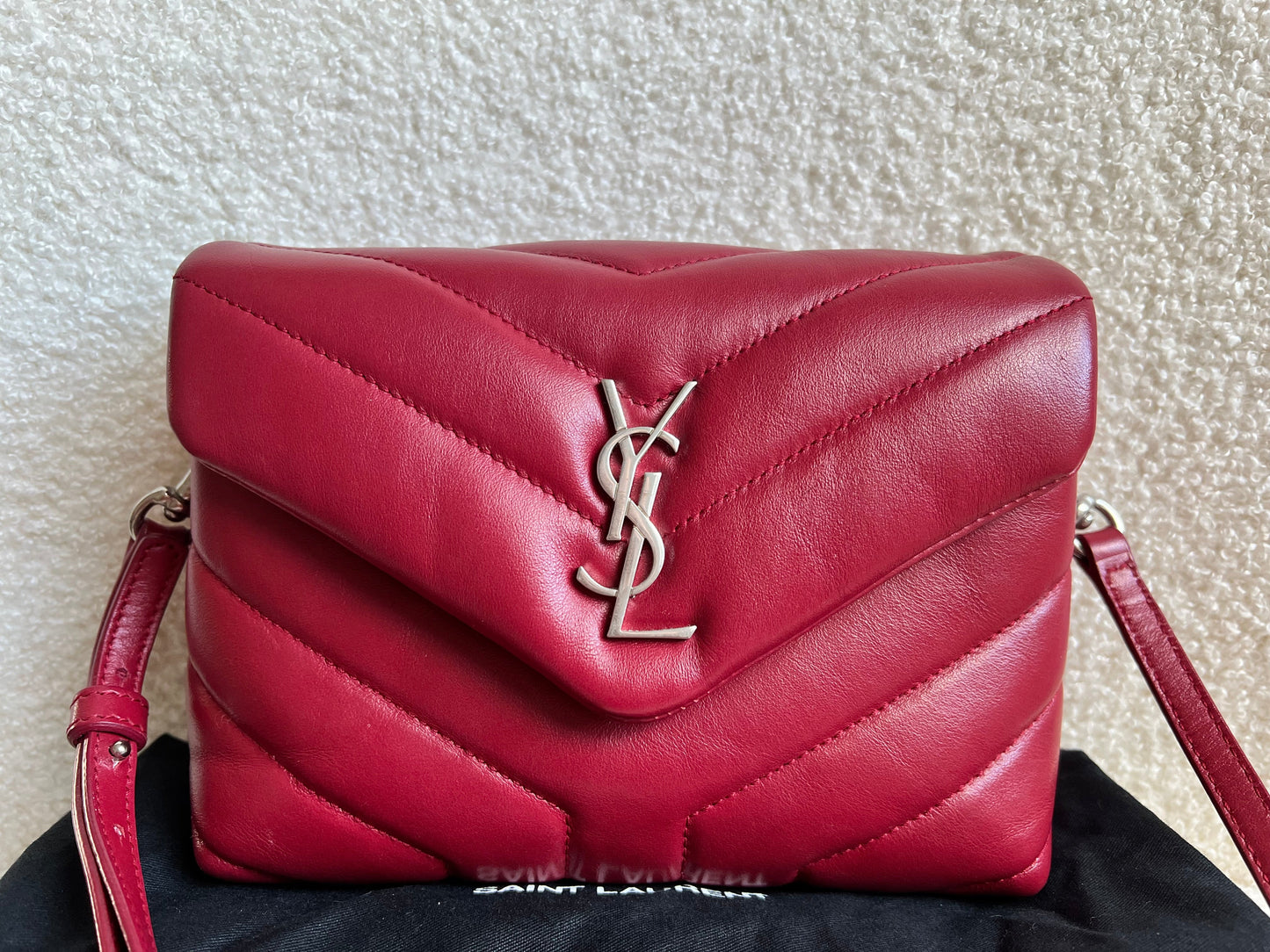 Yves Saint Laurent (YSL) Red Toy Lou Lou with Silver Hardware