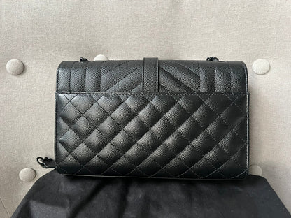 Yves Saint Laurent (YSL) Black on Black Small Envelope Bag