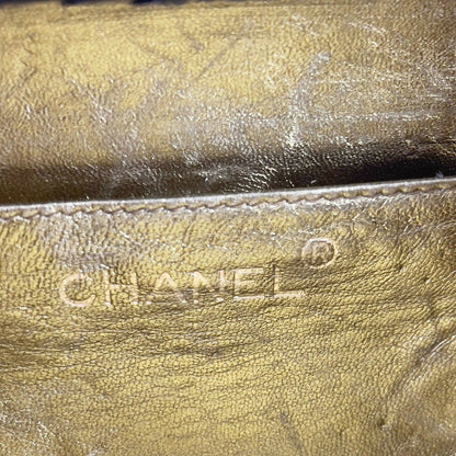 CHANEL - VTG 1990s Black Snakeskin Crossbody Minaudiere Clutch - Stamped Closure