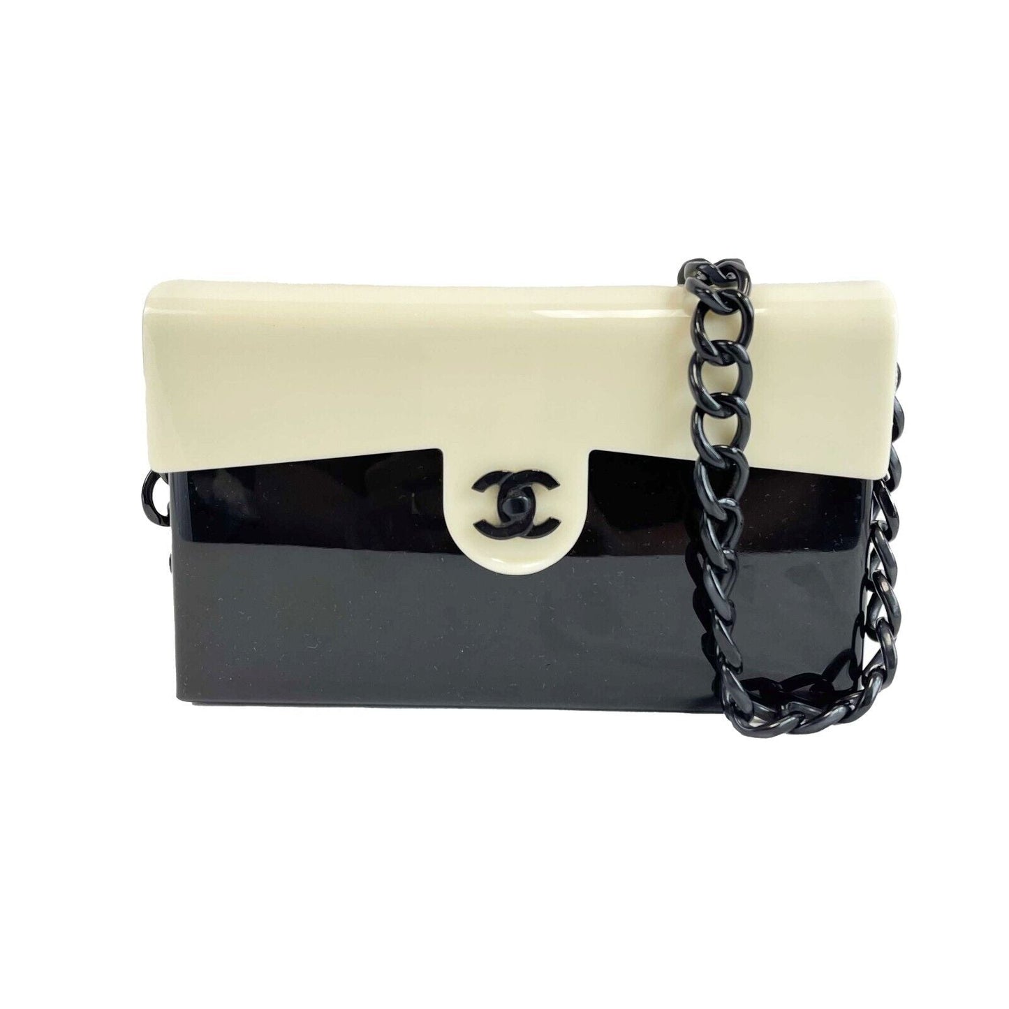 CHANEL - CC Single Chain Shoulder Bag Plastic Bi-Color Shoulder Bag