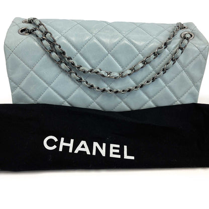 CHANEL - Baby Blue Seasonal CC Jumbo Single Flap - Lambskin / Ruthenium Hardware