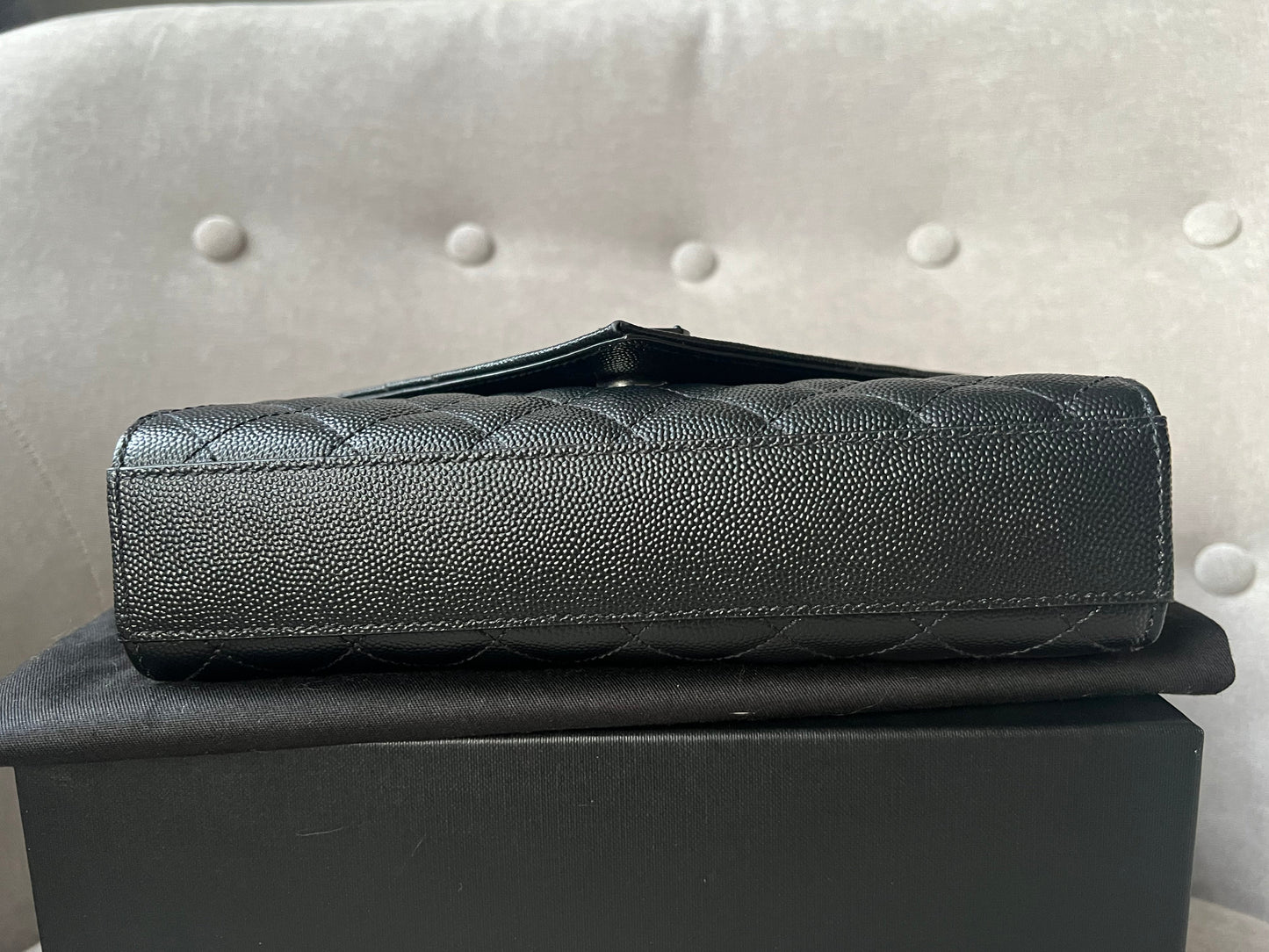 Yves Saint Laurent (YSL) Black on Black Small Envelope Bag