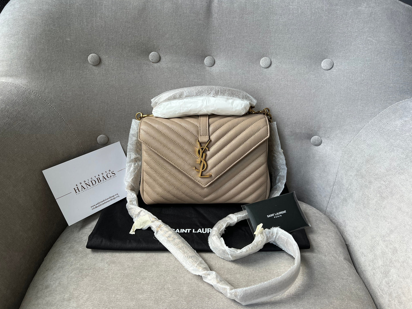 Yves Saint Laurent (YSL) Beige Medium College