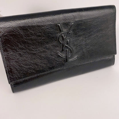 Yves Saint Laurent Black Leather Clutch Wallet