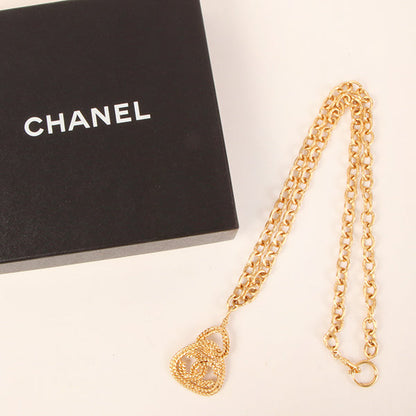 CHANEL 1993 Made Triangle Cc Mark Plate Necklace