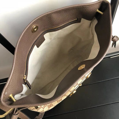 203546 Gucci Canvas Jockey Medium Tote