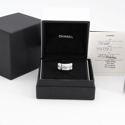 Chanel Ultra Diamonds White Ceramic White Gold Band Ring