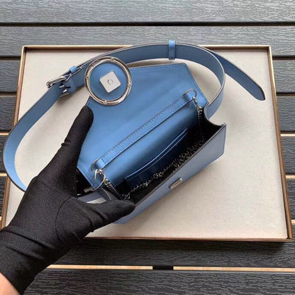 Fendi Blue Kan I F Belt Bag With FF Motif