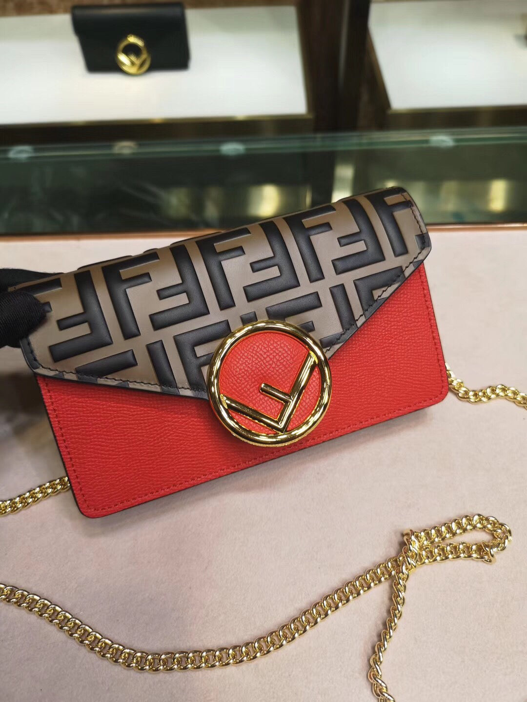 Fendi Red Kan I F Belt Bag With FF Motif