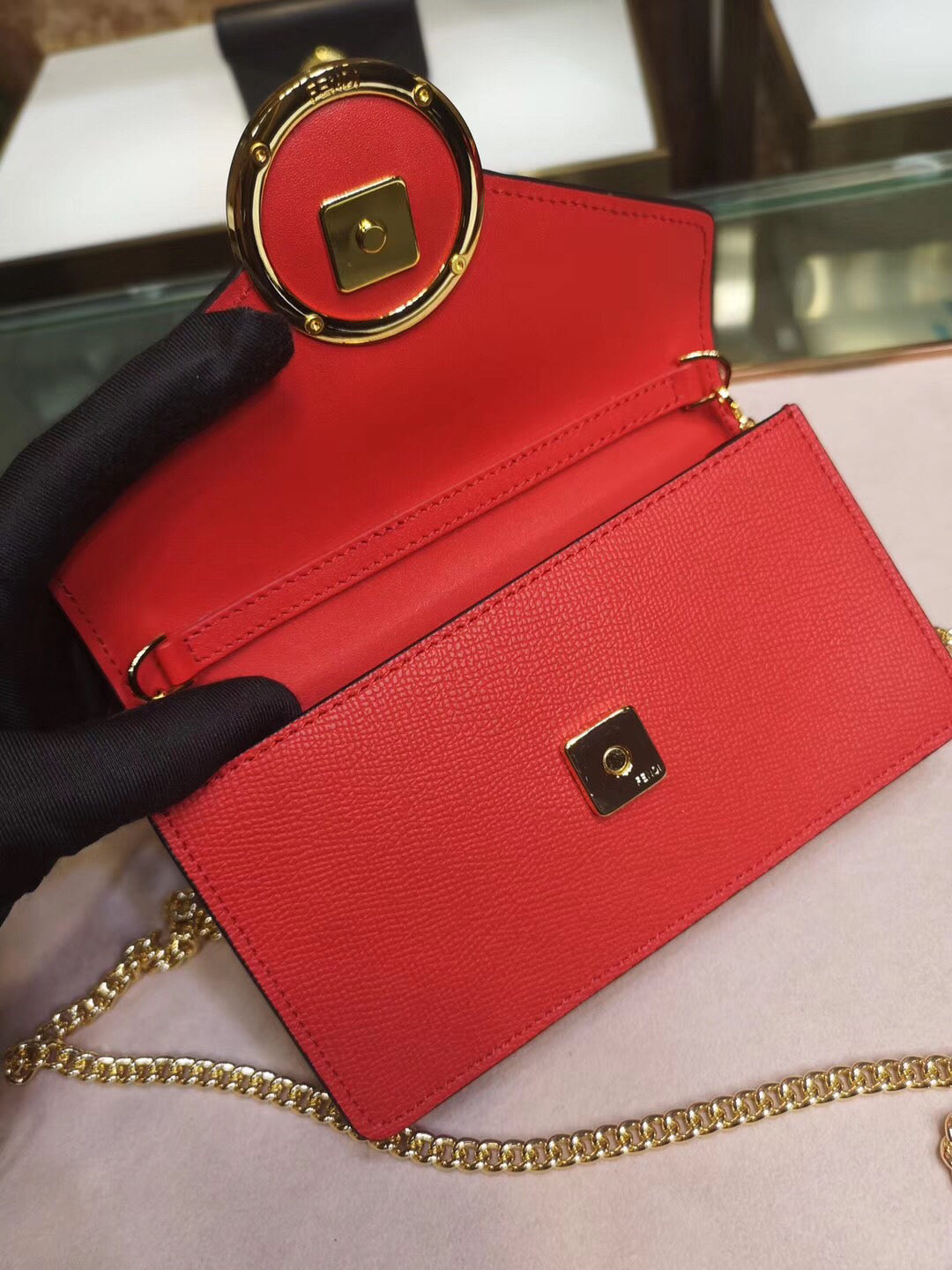 Fendi Red Kan I F Belt Bag With FF Motif