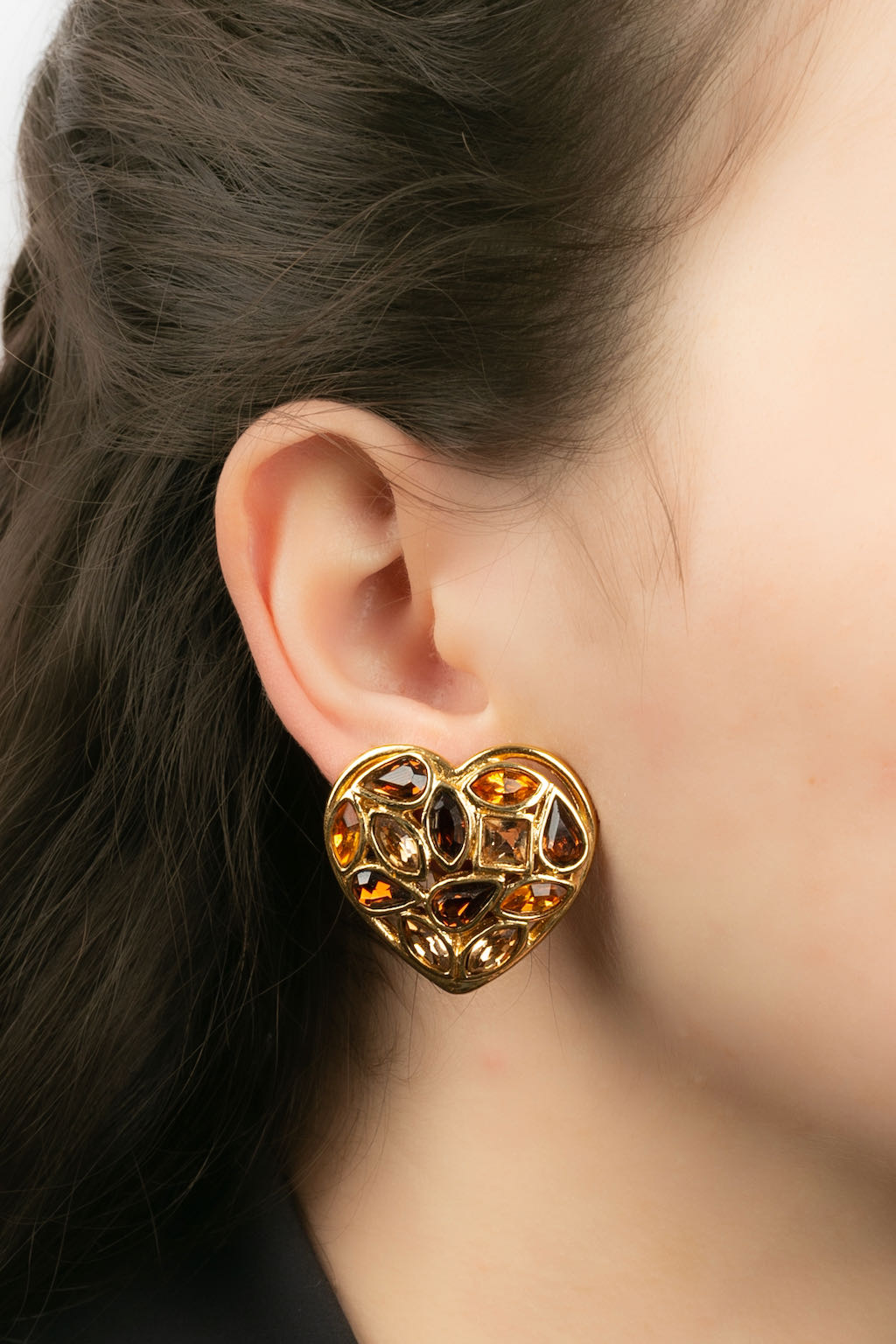 Boucles d'oreilles coeur Yves Saint Laurent