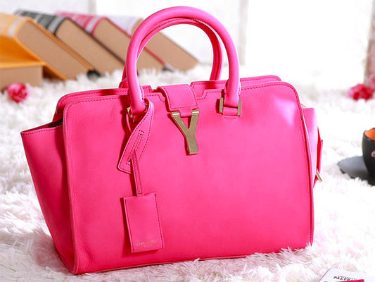 Yves Saint Laurent Cabas Chyc Original Leather Tote Hot Pink