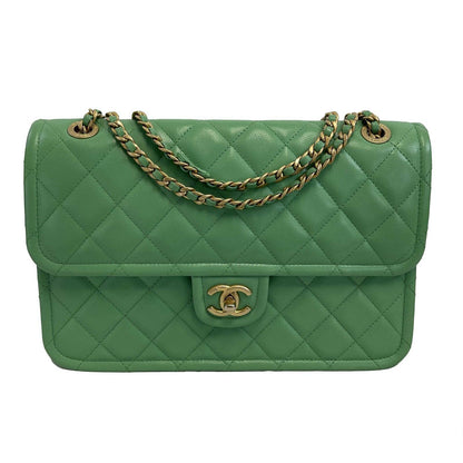 CHANEL - 2021 CC Medium Diamond Caviar Leather Mint Green Sweet Single Flap