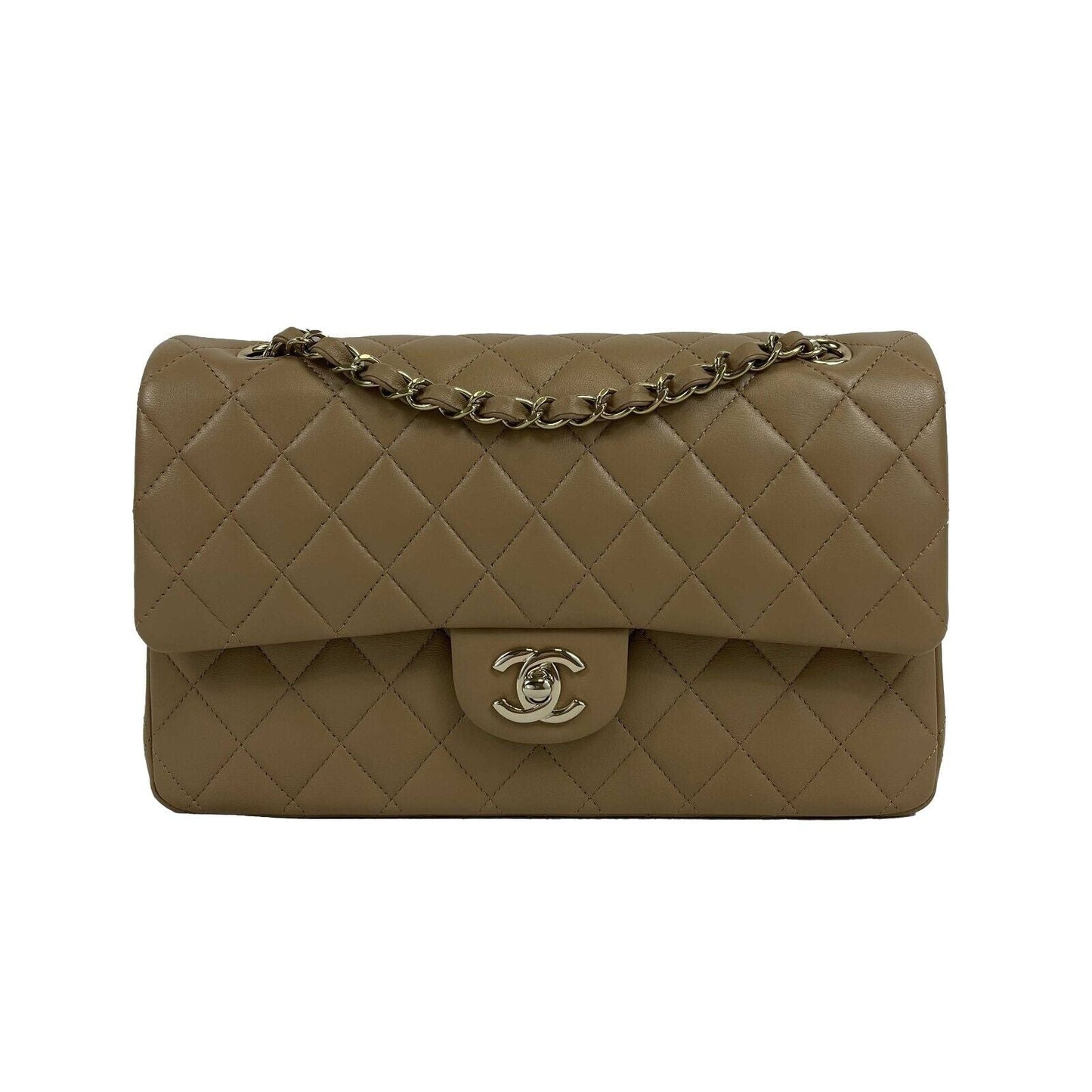 CHANEL - New w/ Tags - 22B Classic Double Flap CC Beige Shoulder Bag